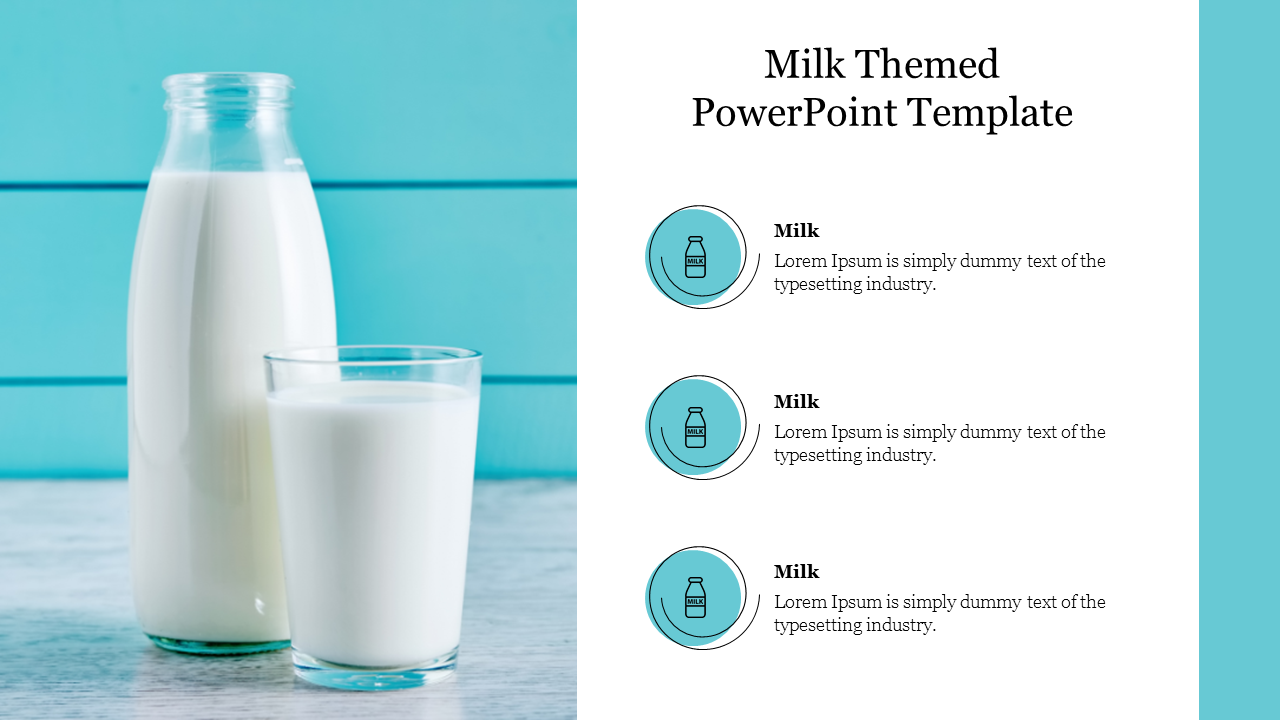 Milk Themed PowerPoint Template